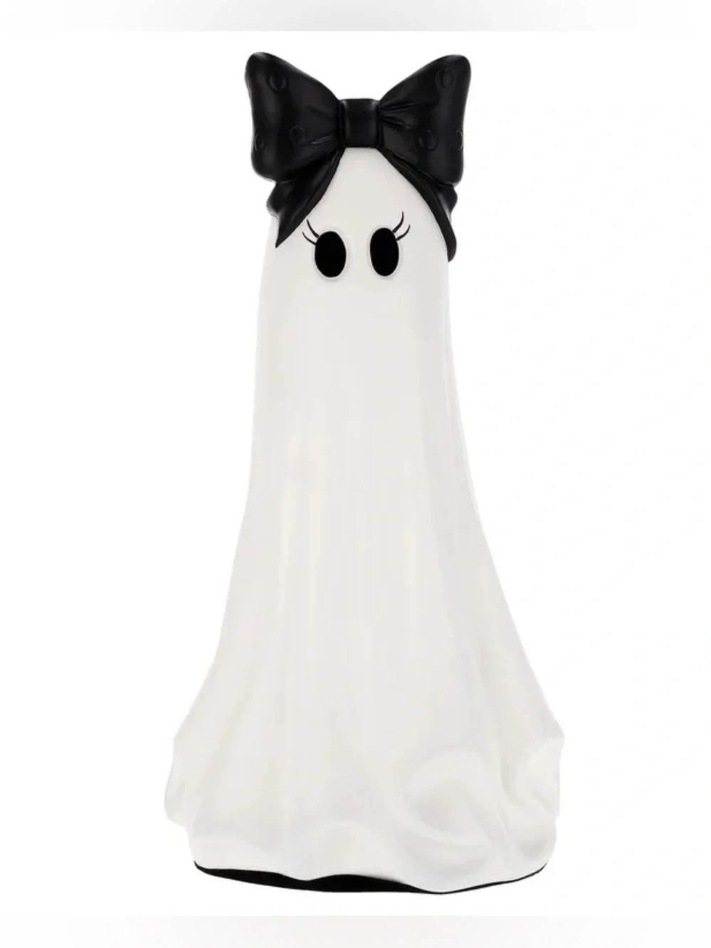 My Texas House Large Ghost with Bow Halloween Decoration Black and White 20”